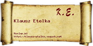 Klausz Etelka névjegykártya